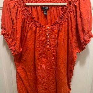 Lauren Women's Vibrant Orange Blouse 2X